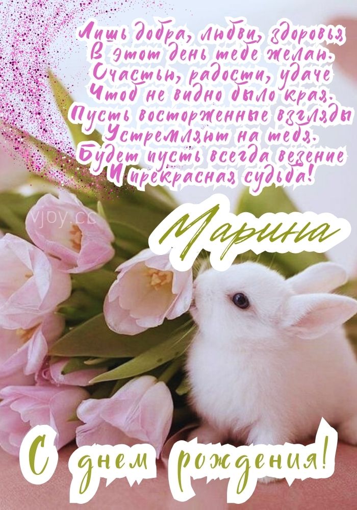 Марине поздравление на день рождения. 