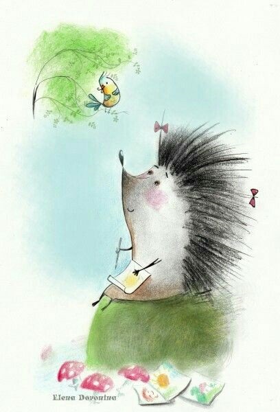 Рисунки для срисовки - ежики (45 фото)