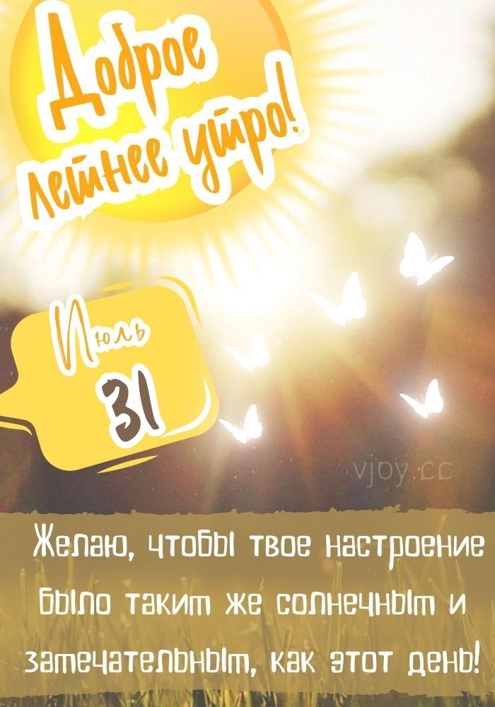Доброе летнее утро 31 июля! 