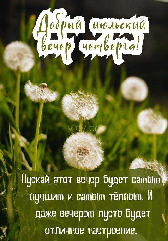 Июльский добрый вечер четверга! - картинка. 