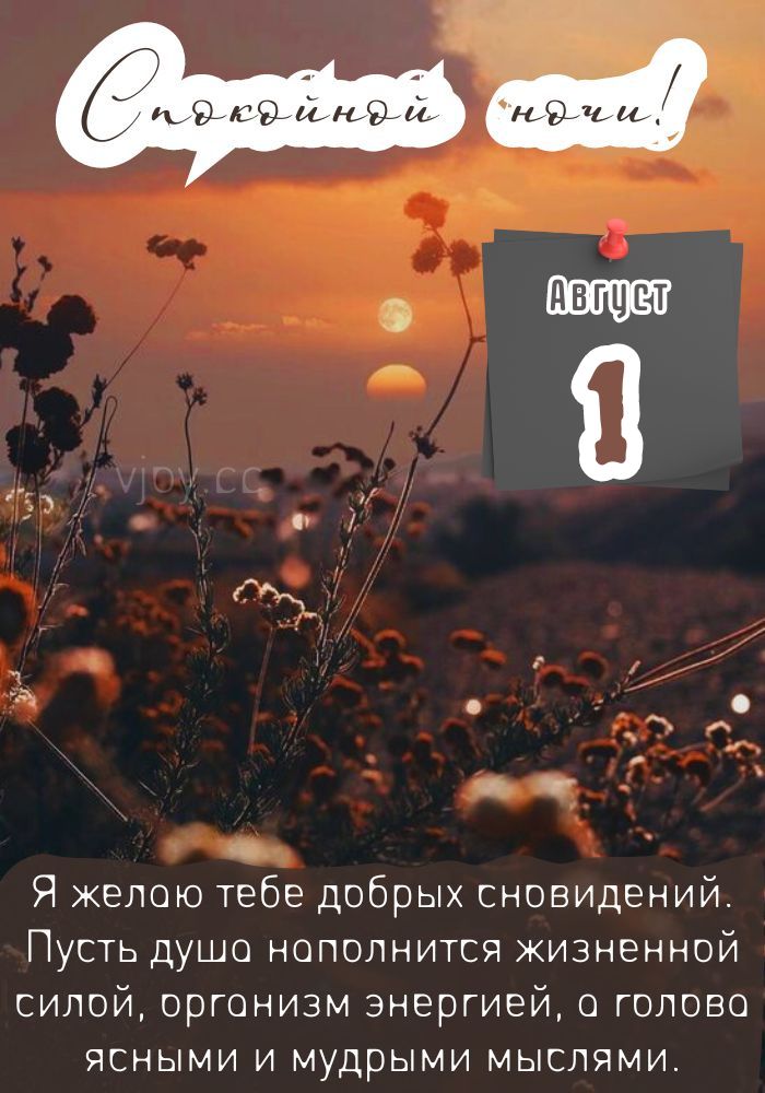Спокойной ночи 1 августа. 