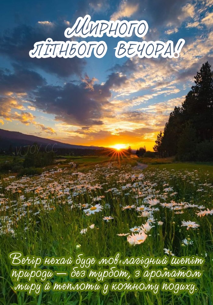 Нехай кожна хвилина вечора буде наповнена добром і тишею.