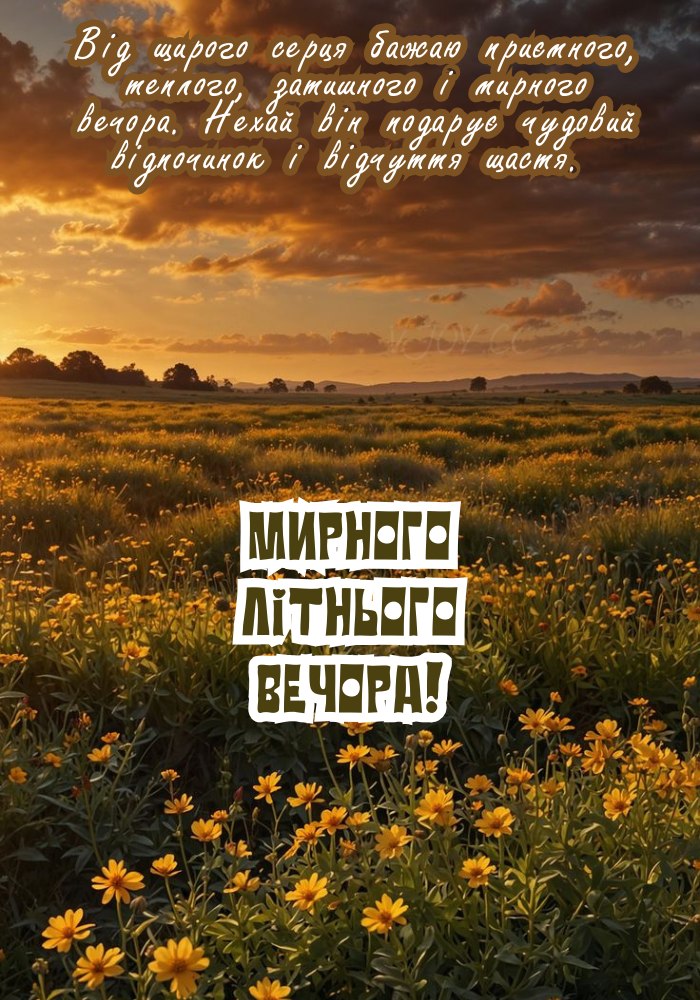 Хай мир і світло супроводжують вас до самого ранку.

