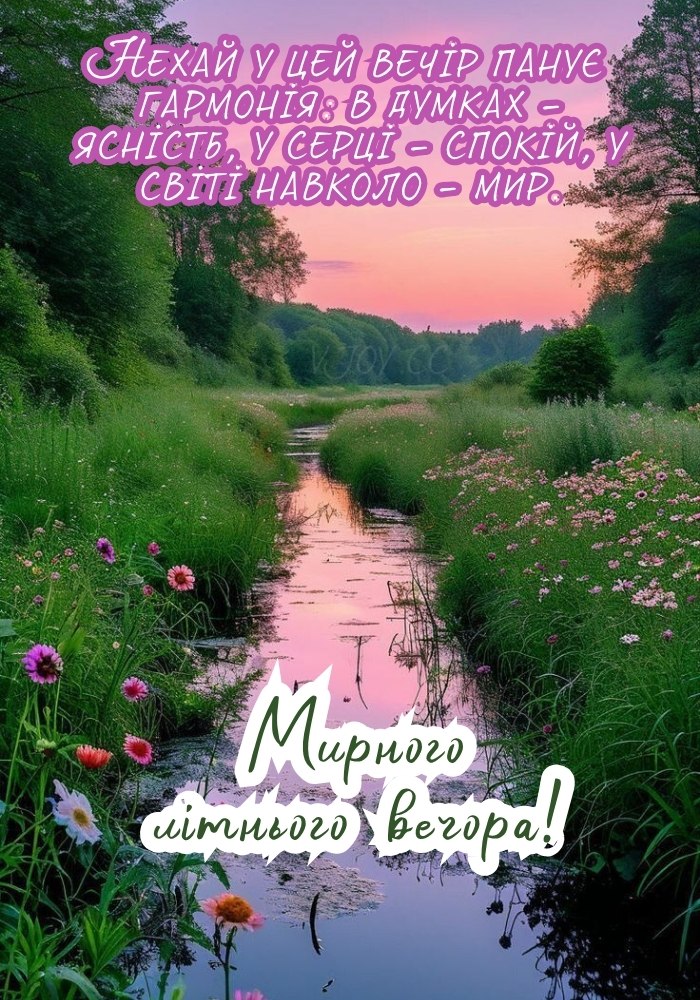 Картинка - Доброго мирного вечора літом