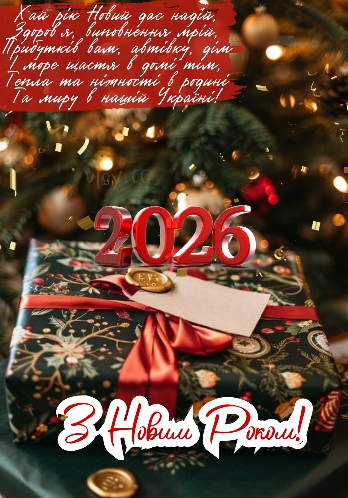 Новий Рік 2026 листівка